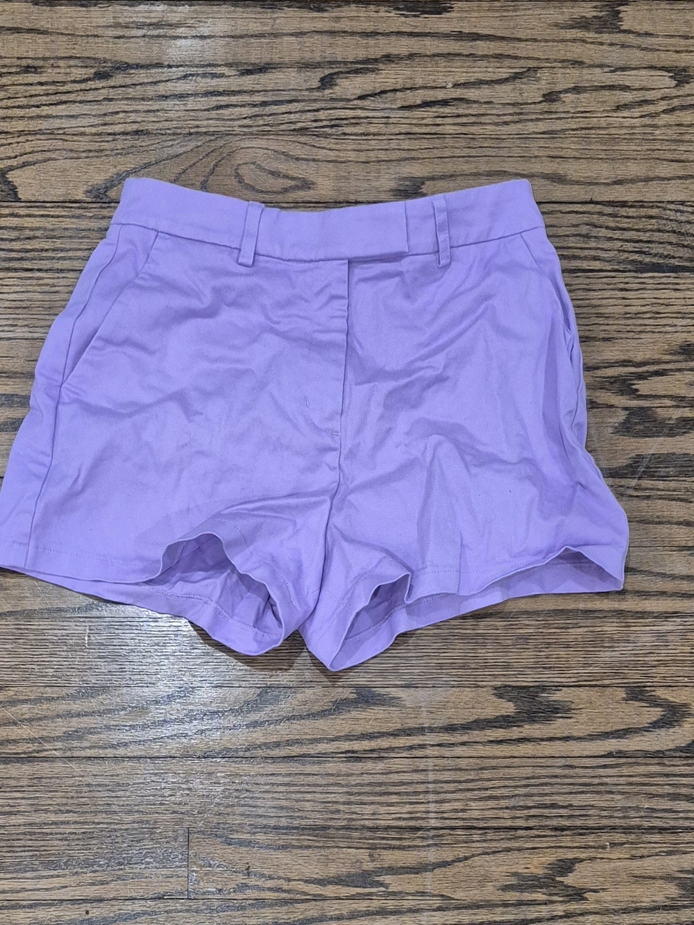 Express Lilac Cotton Blend Tailored Shorts